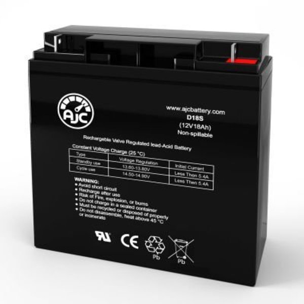 Battery Clerk AJC Para Systems PS-12180F2 Sealed Lead Acid Replacement Battery 18Ah, 12V, NB AJC-D18S-A-1-156362